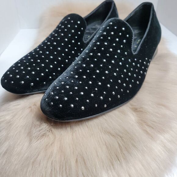 Zara Velvey Studded Black Mens Loafer Shoes - Picture 1 of 6